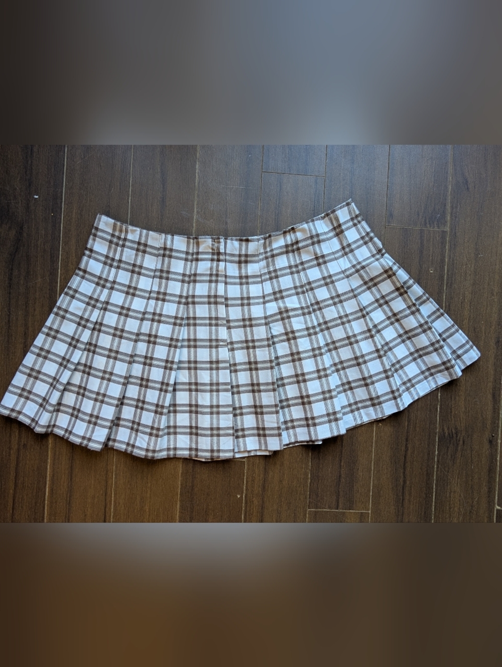 Divided Brown And Cream Plaid Skater Skirt 90s Vibes Preppy Clueless